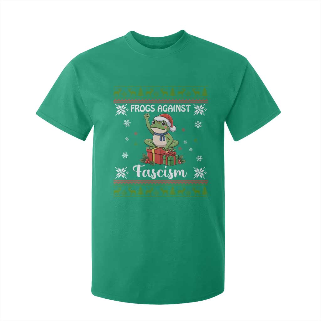 Frogs Against Fascism Ugly Sweater T Shirt For Kid Funny Portland Christmas Frog Gift TS12 Irish Green Print Your Wear