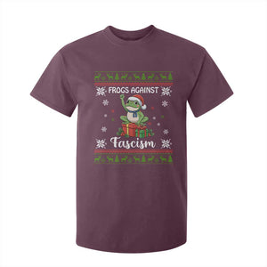 Frogs Against Fascism Ugly Sweater T Shirt For Kid Funny Portland Christmas Frog Gift TS12 Maroon Print Your Wear