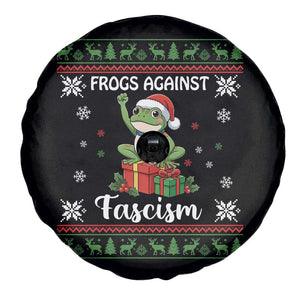 Frogs Against Fascism Ugly Sweater Spare Tire Cover Funny Portland Christmas Frog Gift - Print Your Wear