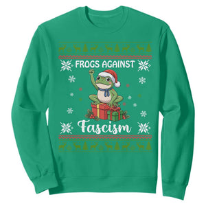 Frogs Against Fascism Ugly Sweater Sweatshirt Funny Portland Christmas Frog Gift TS12 Irish Green Print Your Wear