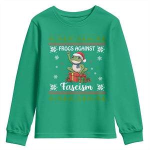 Frogs Against Fascism Ugly Sweater Youth Sweatshirt Funny Portland Christmas Frog Gift TS12 Irish Green Print Your Wear