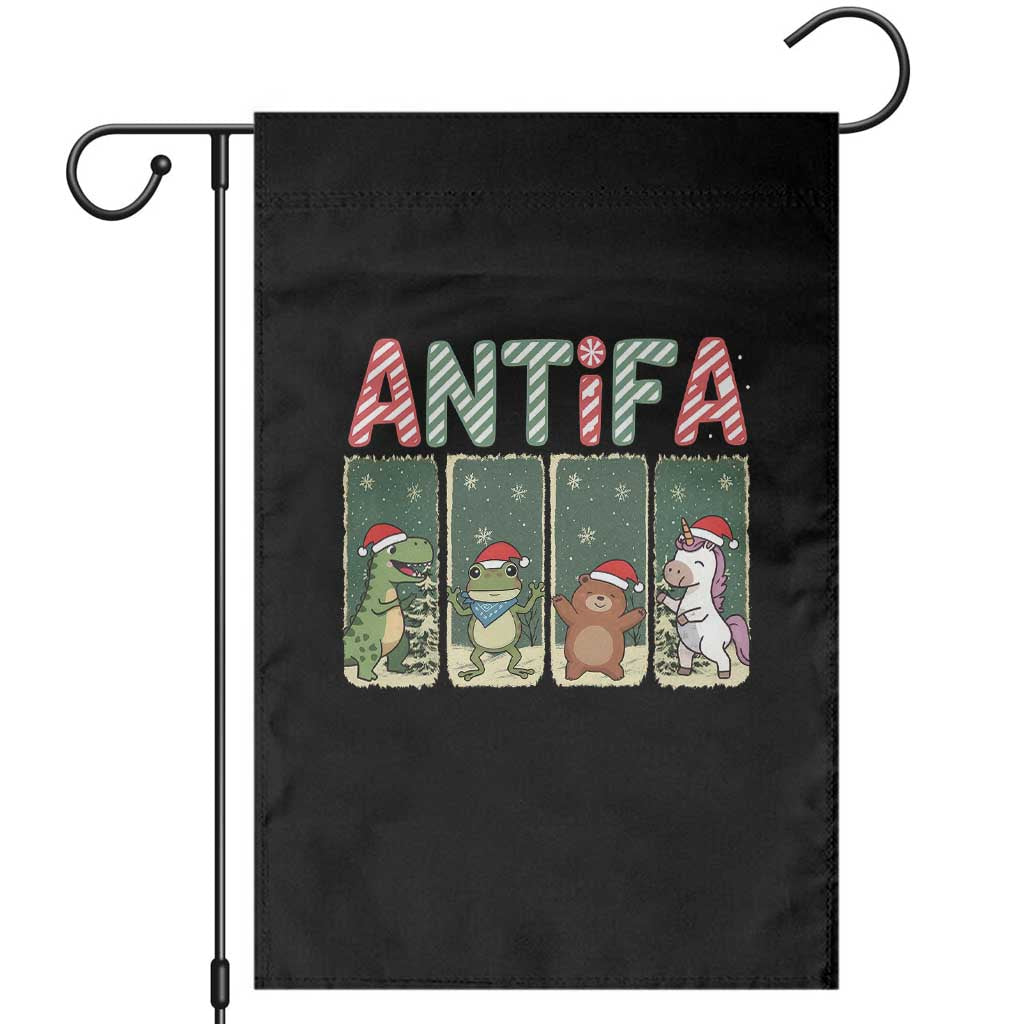 Funny Christmas Frogtifa Garden Flag Portland Resist Frog Protest - Print Your Wear