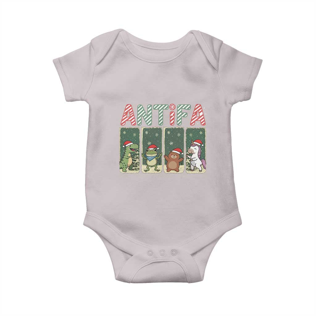 Funny Christmas Frogtifa Baby Onesie Portland Resist Frog Protest TS12 Ice Gray Print Your Wear