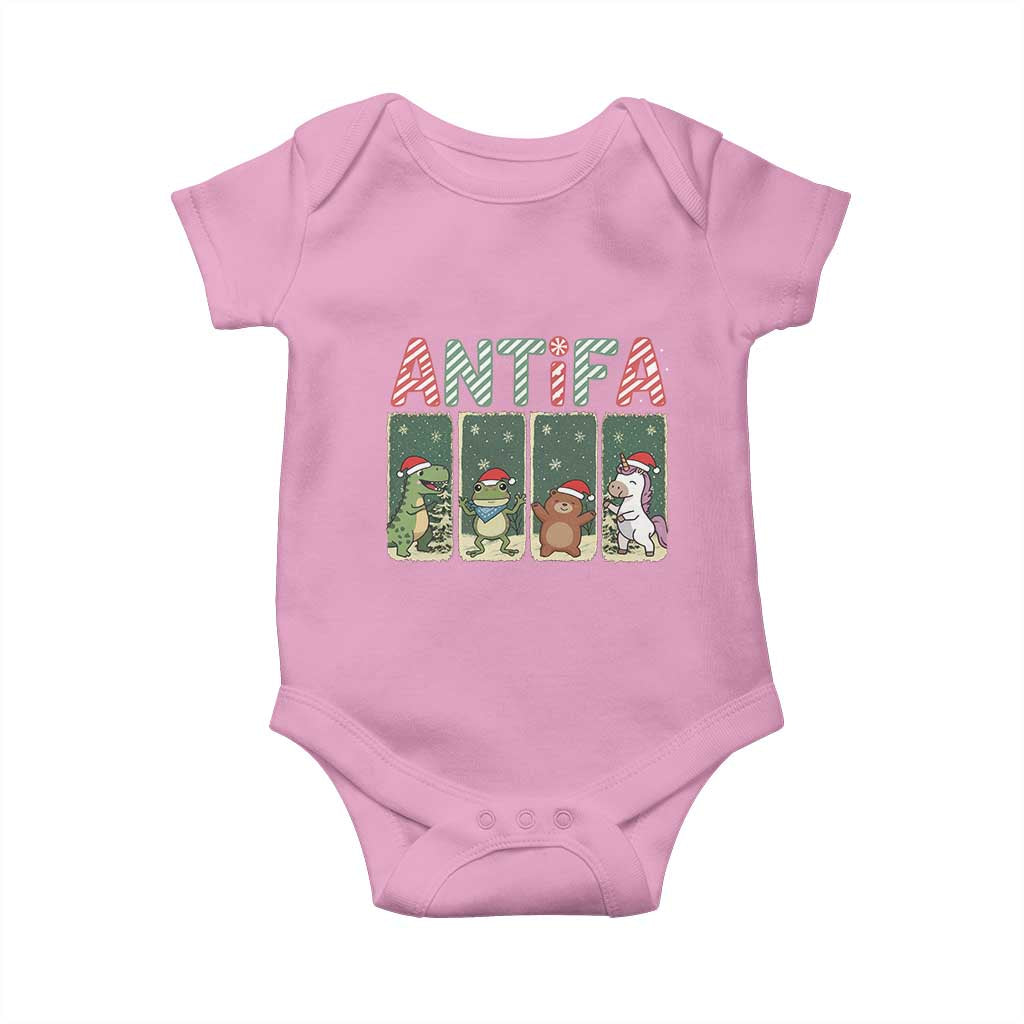 Funny Christmas Frogtifa Baby Onesie Portland Resist Frog Protest TS12 Light Pink Print Your Wear