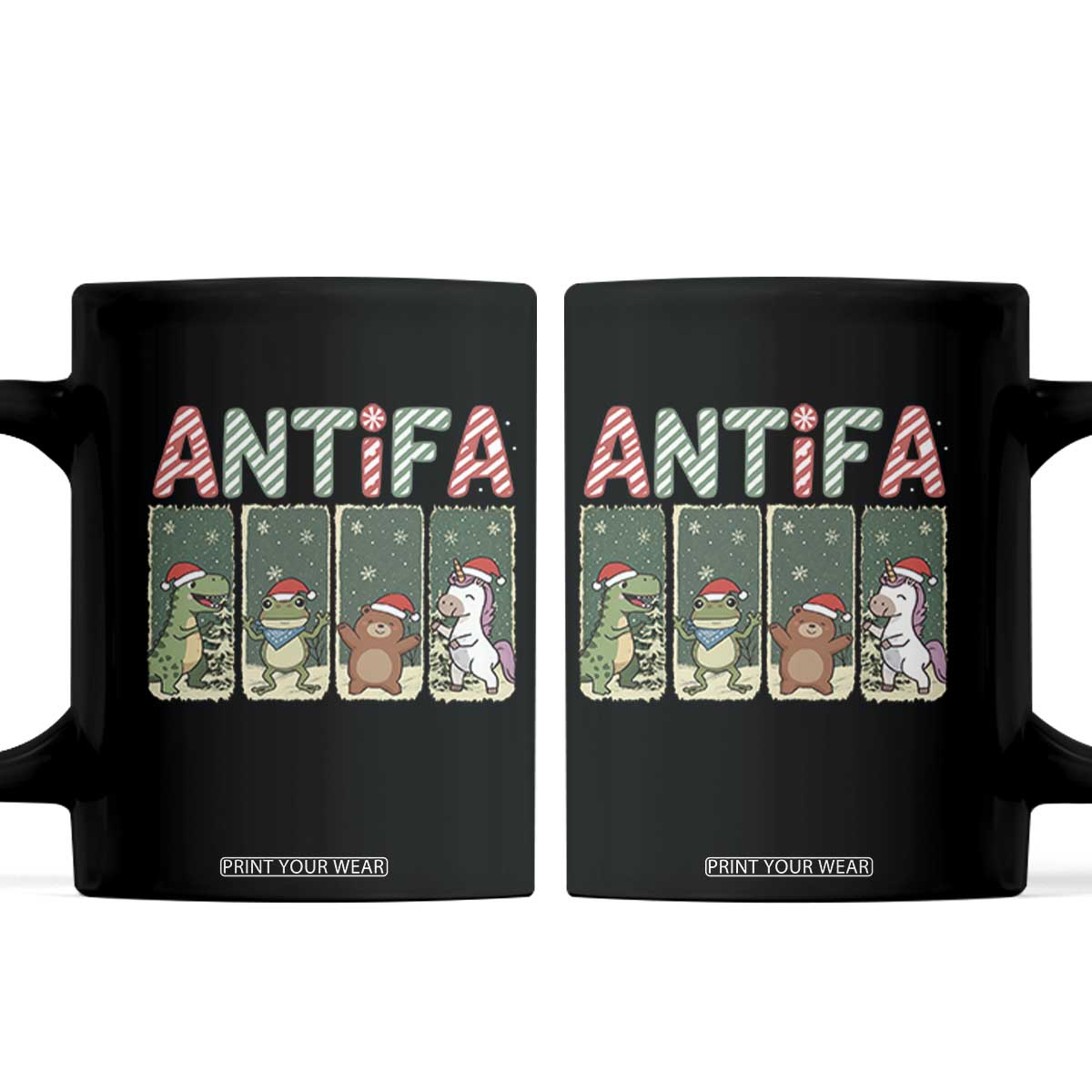 Funny Christmas Frogtifa Coffee Mug Portland Resist Frog Protest - Print Your Wear