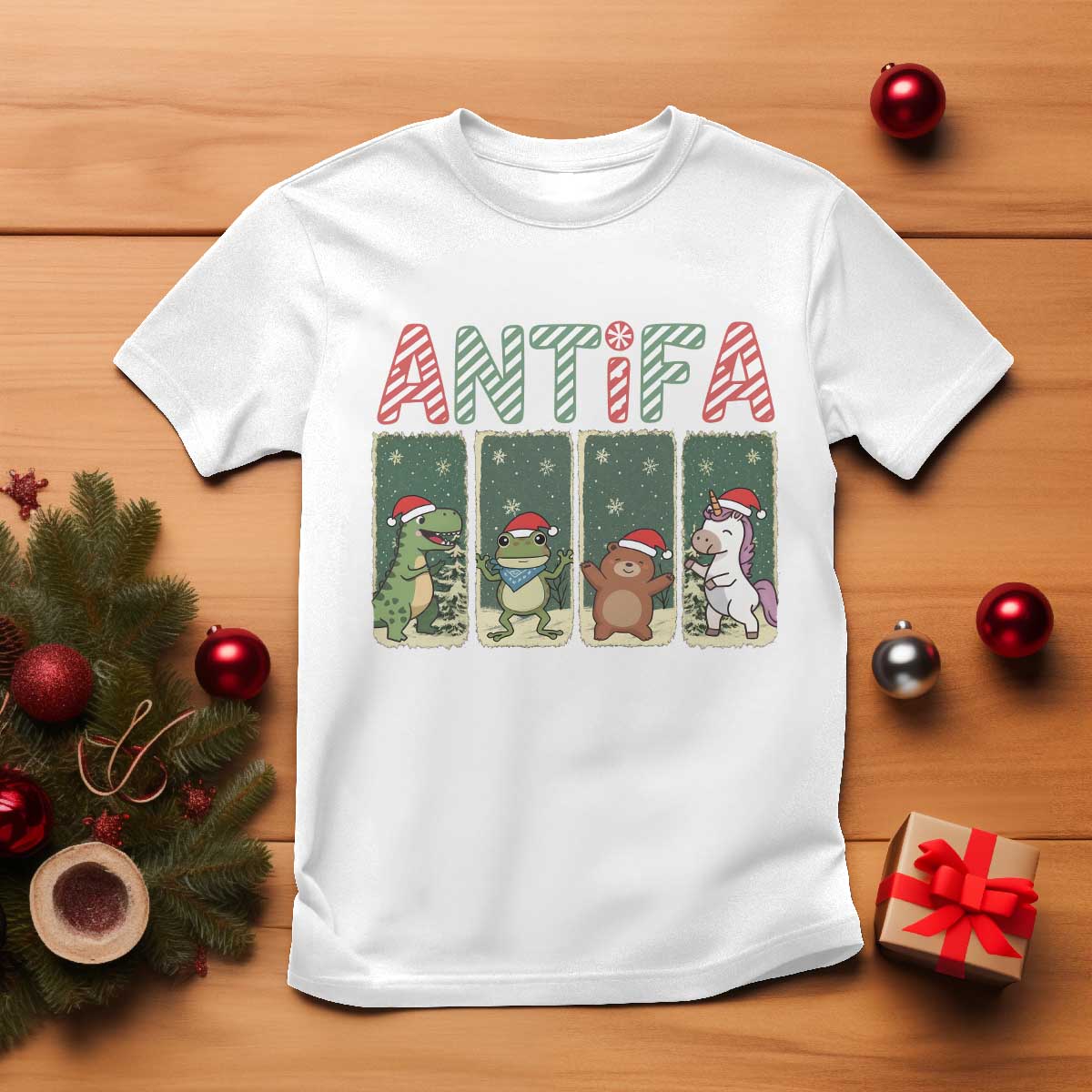 Funny Christmas Frogtifa T Shirt Portland Resist Frog Protest TS12 White Print Your Wear