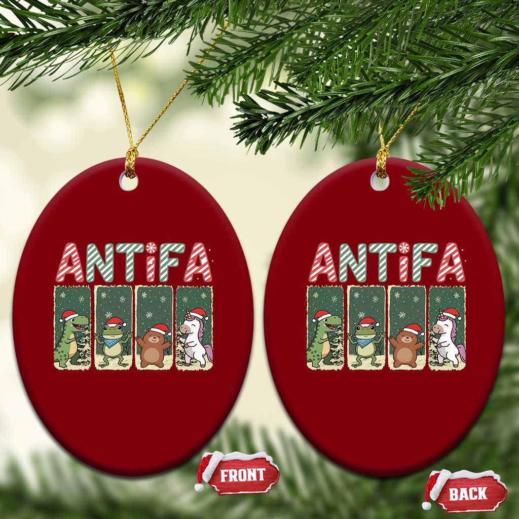 Funny Xmas Frogtifa Ceramic Ornament Portland Resist Frog Protest TS12 Print Your Wear