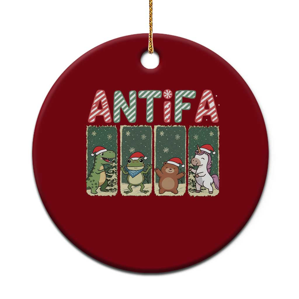 Funny Xmas Frogtifa Ceramic Ornament Portland Resist Frog Protest - Print Your Wear