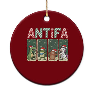 Funny Xmas Frogtifa Ceramic Ornament Portland Resist Frog Protest - Print Your Wear
