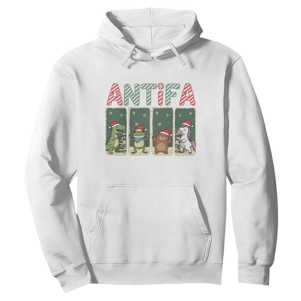 Funny Christmas Frogtifa Hoodie Portland Resist Frog Protest - Print Your Wear
