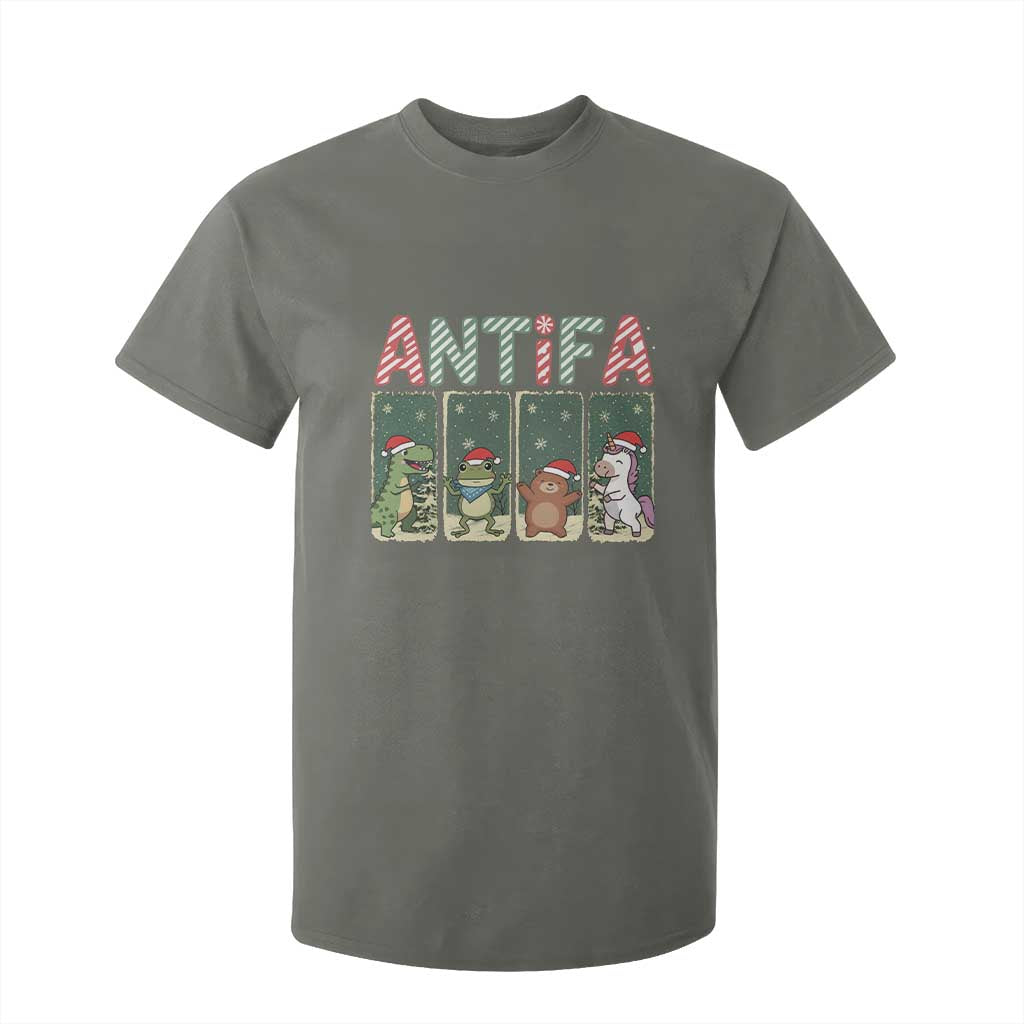 Funny Christmas Frogtifa T Shirt For Kid Portland Resist Frog Protest TS12 Military Green Print Your Wear