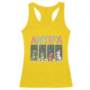Funny Christmas Frogtifa Racerback Tank Top Portland Resist Frog Protest - Print Your Wear
