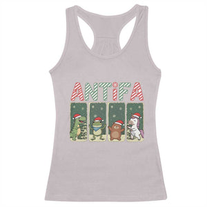 Funny Christmas Frogtifa Racerback Tank Top Portland Resist Frog Protest TS12 Ice Gray Print Your Wear