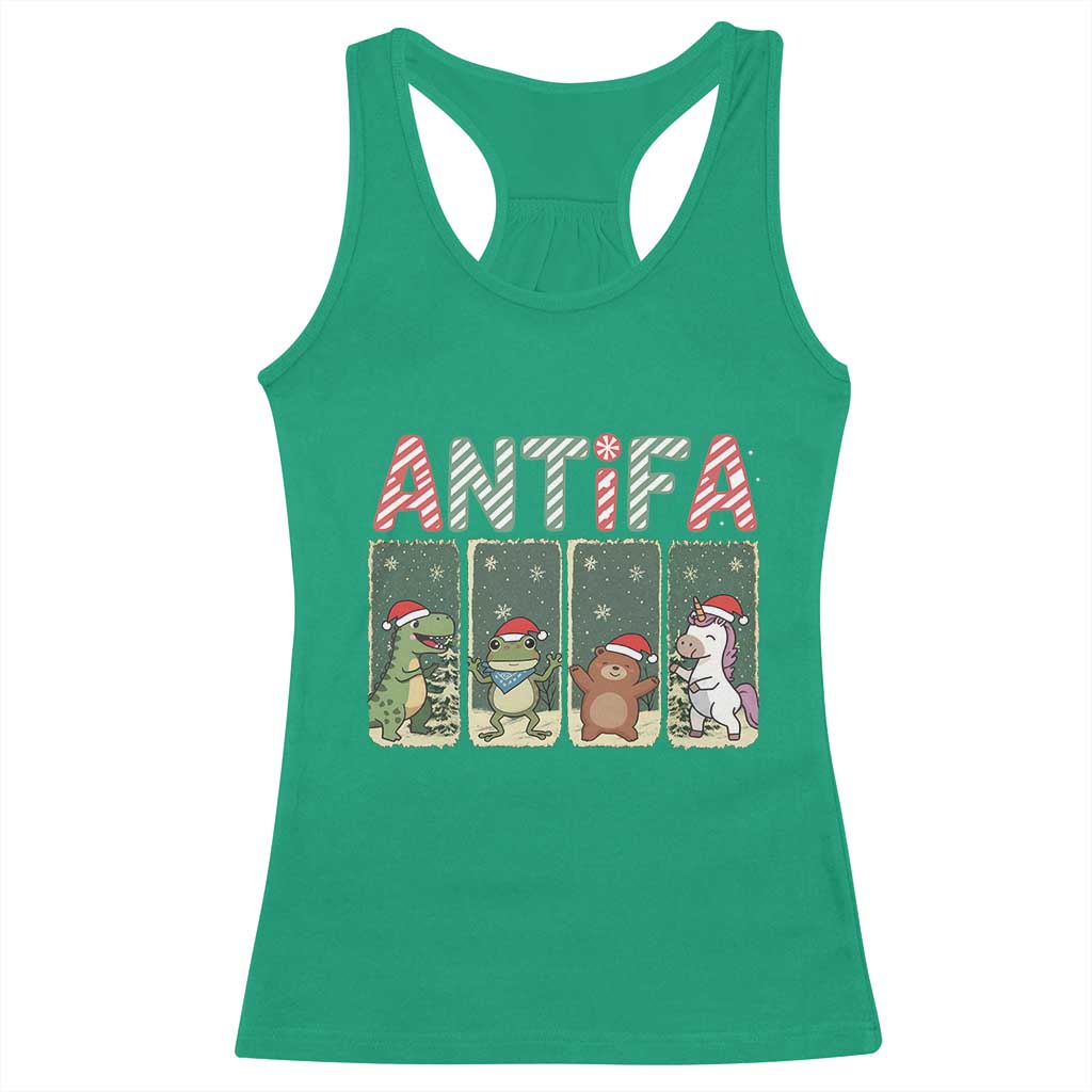 Funny Christmas Frogtifa Racerback Tank Top Portland Resist Frog Protest TS12 Irish Green Print Your Wear