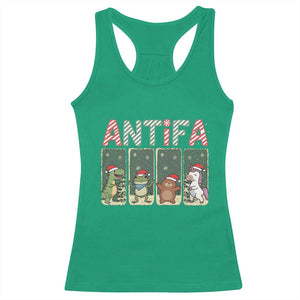 Funny Christmas Frogtifa Racerback Tank Top Portland Resist Frog Protest - Print Your Wear