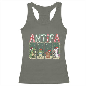 Funny Christmas Frogtifa Racerback Tank Top Portland Resist Frog Protest - Print Your Wear
