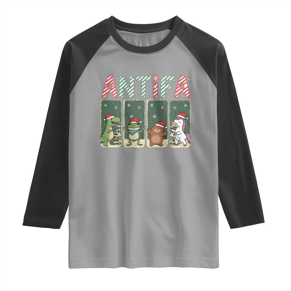 Funny Christmas Frogtifa Raglan Shirt Portland Resist Frog Protest TS12 Sport Gray Black Print Your Wear