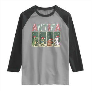 Funny Christmas Frogtifa Raglan Shirt Portland Resist Frog Protest - Print Your Wear