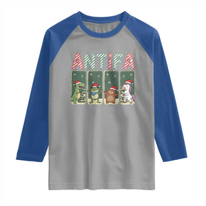 Funny Christmas Frogtifa Raglan Shirt Portland Resist Frog Protest - Print Your Wear