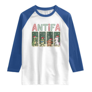 Funny Christmas Frogtifa Raglan Shirt Portland Resist Frog Protest - Print Your Wear