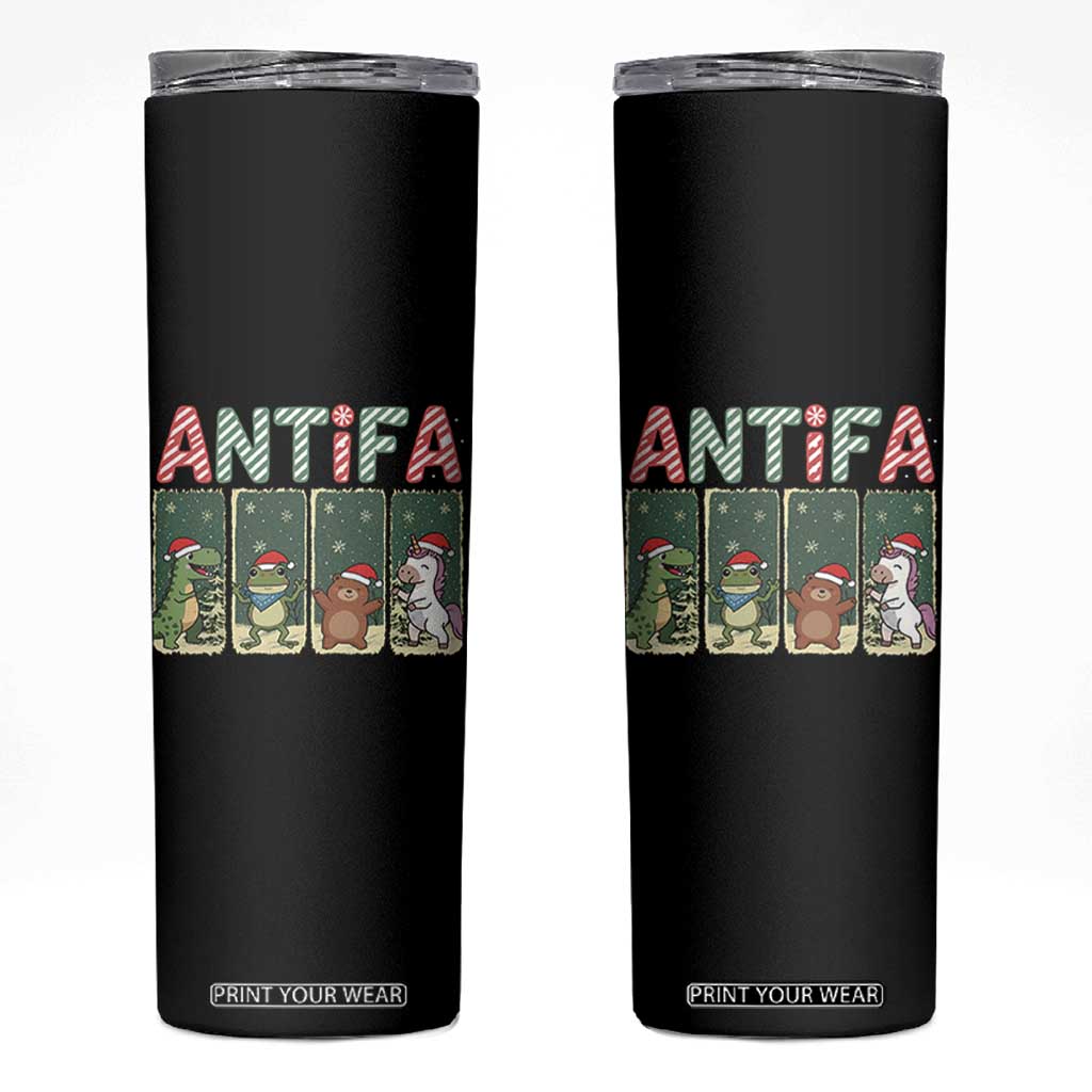 Funny Christmas Frogtifa Skinny Tumbler Portland Resist Frog Protest - Print Your Wear