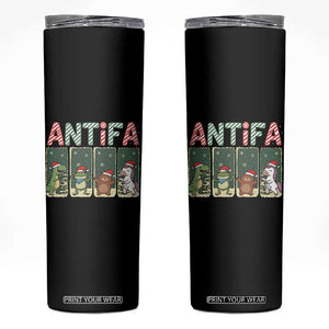 Funny Christmas Frogtifa Skinny Tumbler Portland Resist Frog Protest - Print Your Wear
