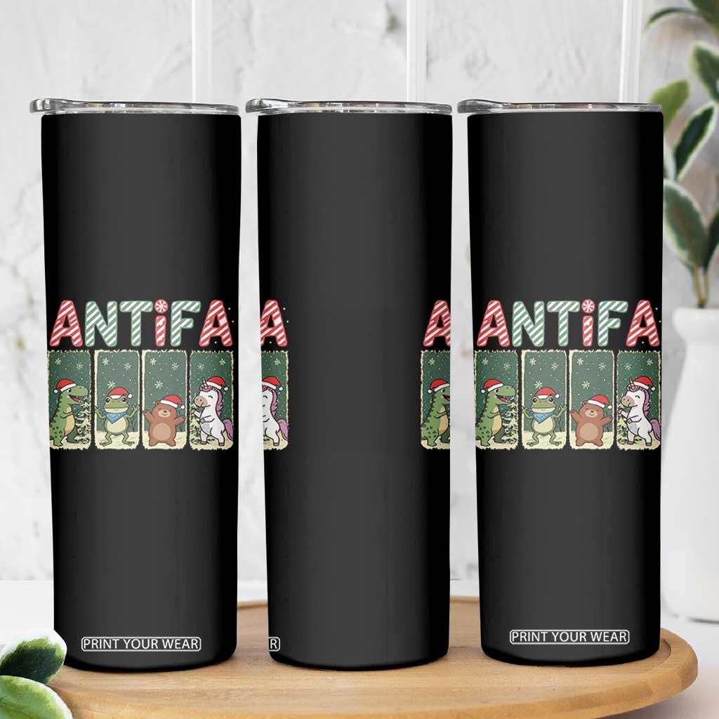 Funny Christmas Frogtifa Skinny Tumbler Portland Resist Frog Protest - Print Your Wear