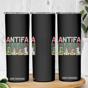 Funny Christmas Frogtifa Skinny Tumbler Portland Resist Frog Protest - Print Your Wear
