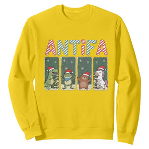 Funny Christmas Frogtifa Sweatshirt Portland Resist Frog Protest - Print Your Wear