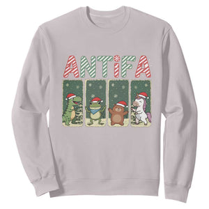 Funny Christmas Frogtifa Sweatshirt Portland Resist Frog Protest - Print Your Wear
