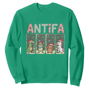 Funny Christmas Frogtifa Sweatshirt Portland Resist Frog Protest - Print Your Wear
