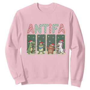 Funny Christmas Frogtifa Sweatshirt Portland Resist Frog Protest - Print Your Wear
