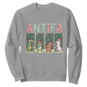 Funny Christmas Frogtifa Sweatshirt Portland Resist Frog Protest - Print Your Wear