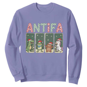 Funny Christmas Frogtifa Sweatshirt Portland Resist Frog Protest - Print Your Wear