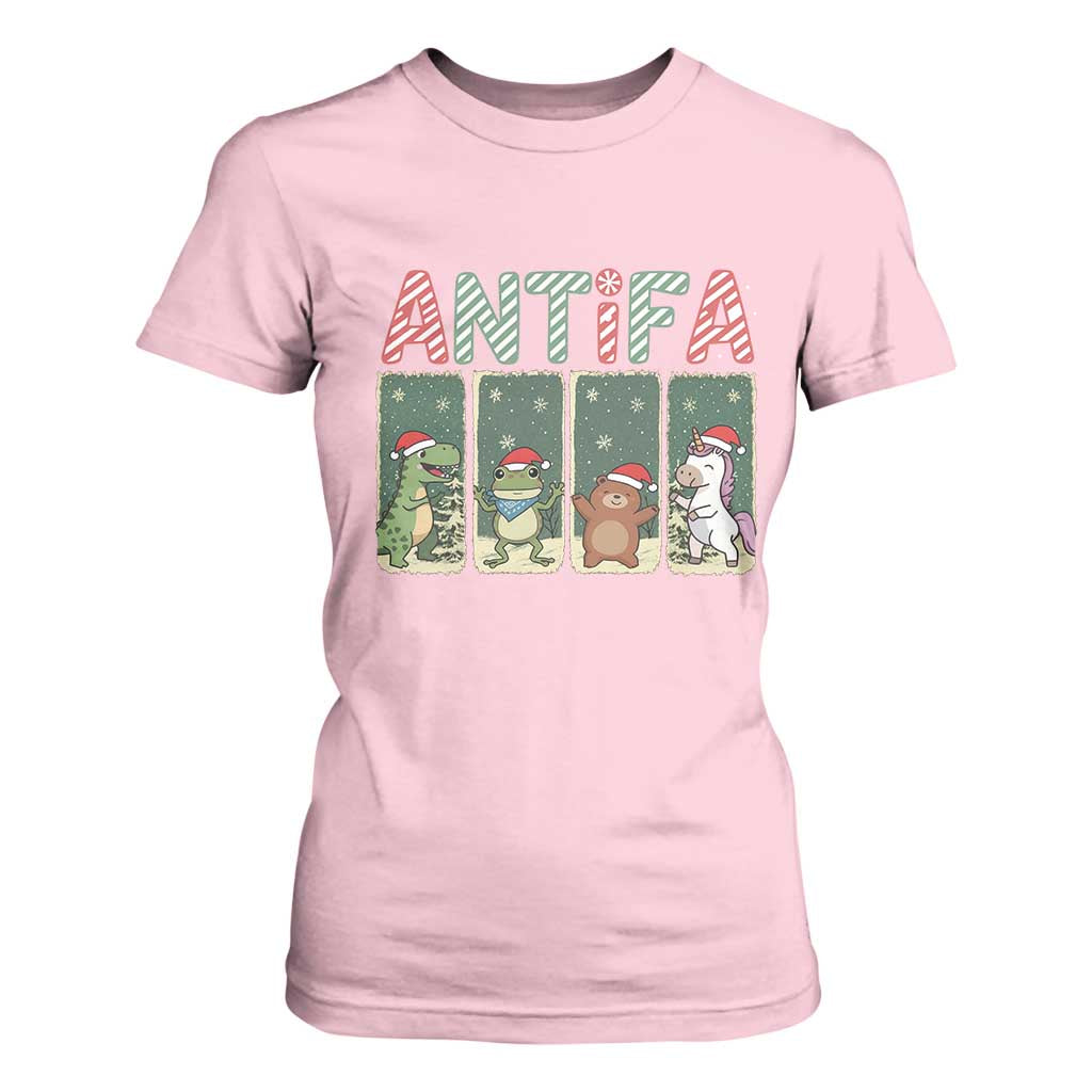 Funny Christmas Frogtifa T Shirt For Women Portland Resist Frog Protest TS12 Light Pink Print Your Wear