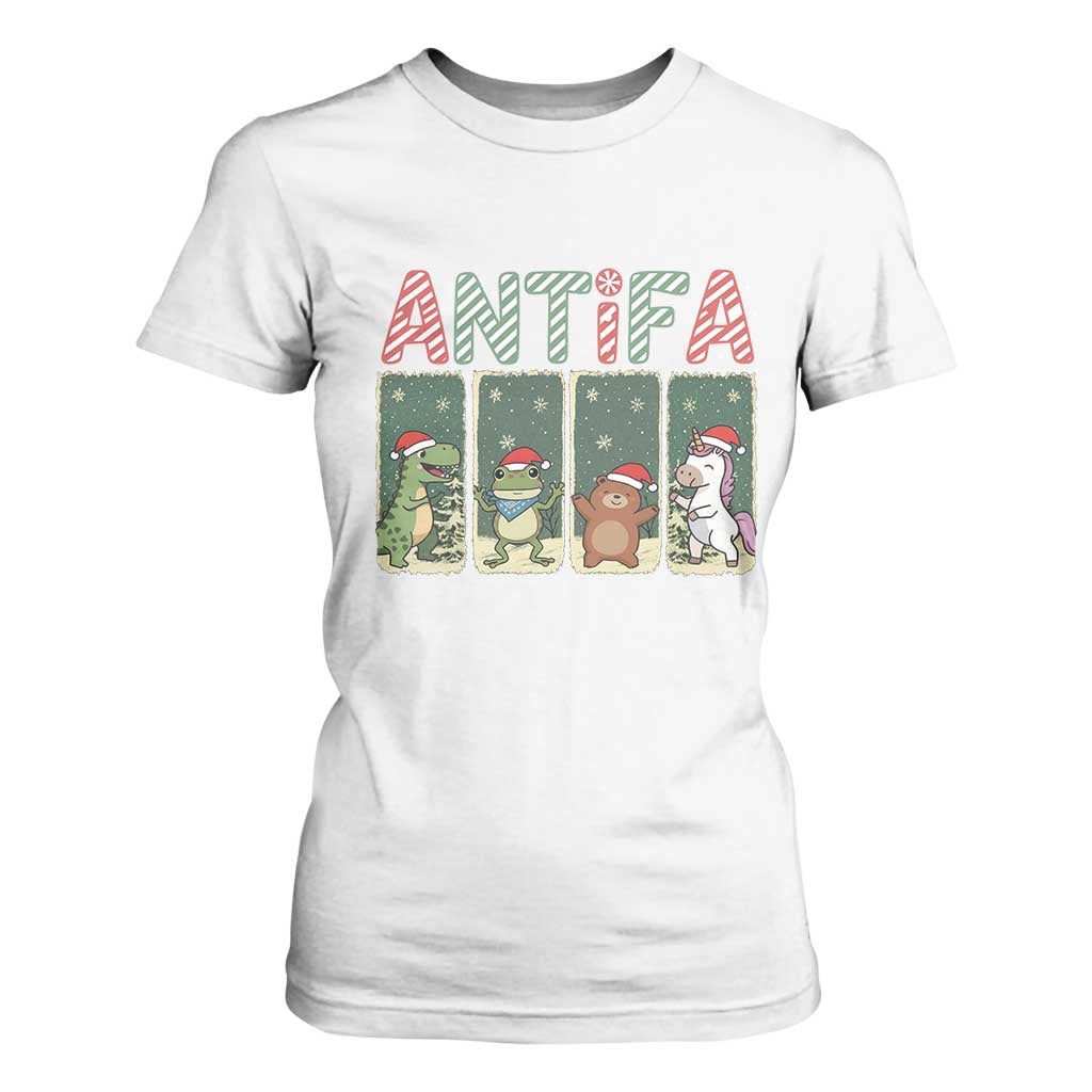 Funny Christmas Frogtifa T Shirt For Women Portland Resist Frog Protest - Print Your Wear
