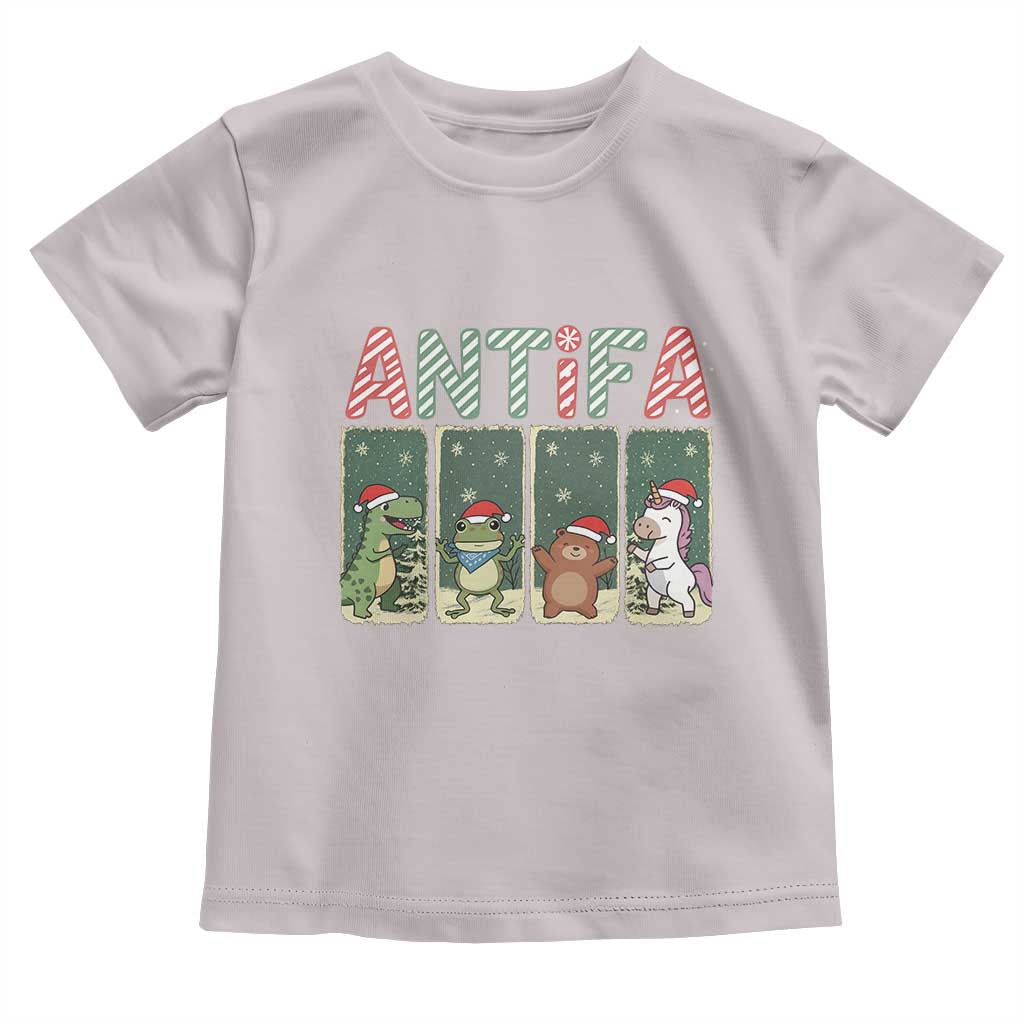 Funny Christmas Frogtifa Toddler T Shirt Portland Resist Frog Protest TS12 Ice Gray Print Your Wear