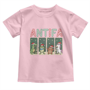 Funny Christmas Frogtifa Toddler T Shirt Portland Resist Frog Protest TS12 Light Pink Print Your Wear