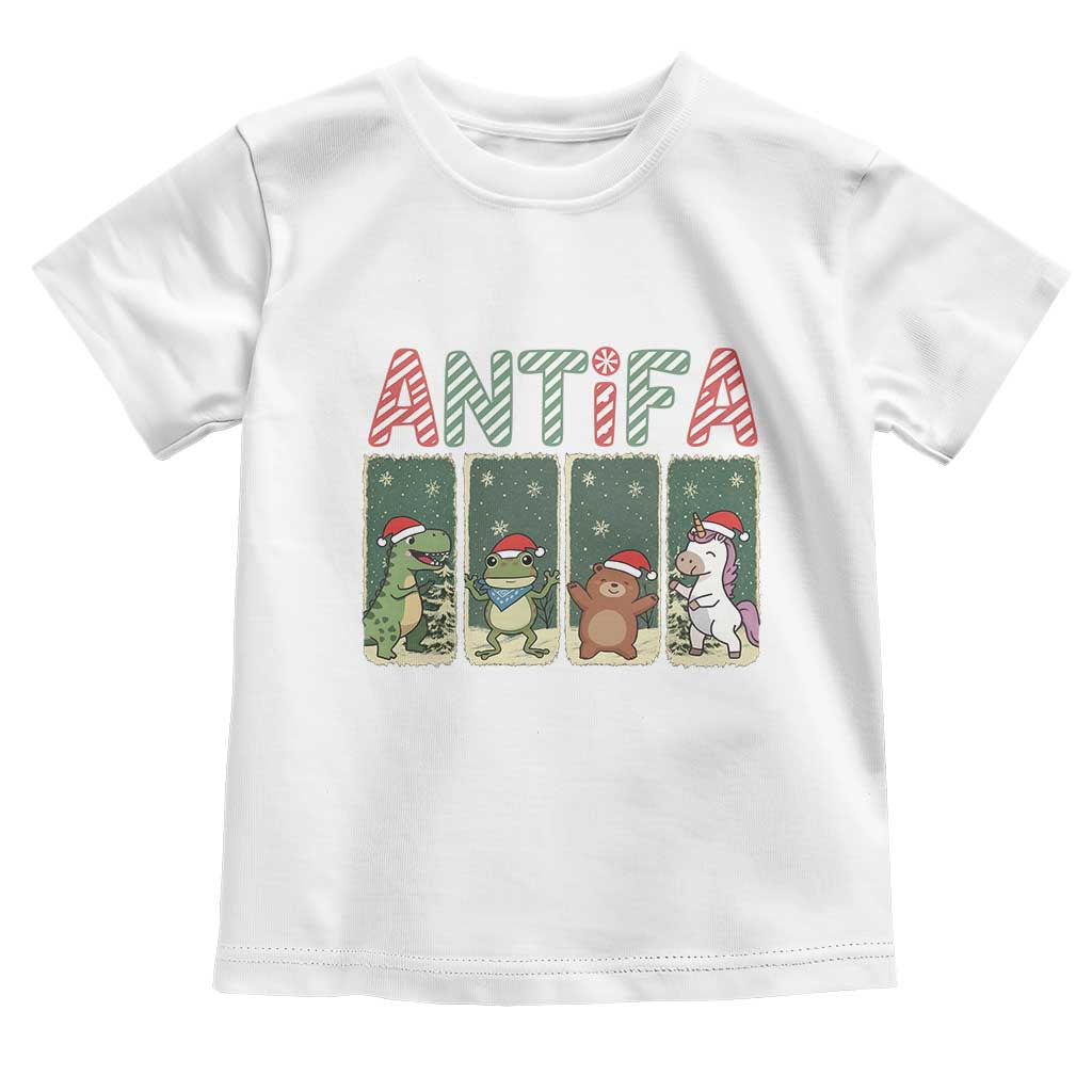 Funny Christmas Frogtifa Toddler T Shirt Portland Resist Frog Protest - Print Your Wear