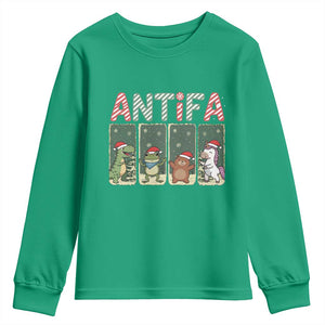 Funny Christmas Frogtifa Youth Sweatshirt Portland Resist Frog Protest TS12 Irish Green Print Your Wear