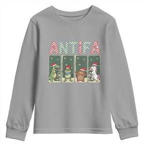 Funny Christmas Frogtifa Youth Sweatshirt Portland Resist Frog Protest TS12 Sport Gray Print Your Wear
