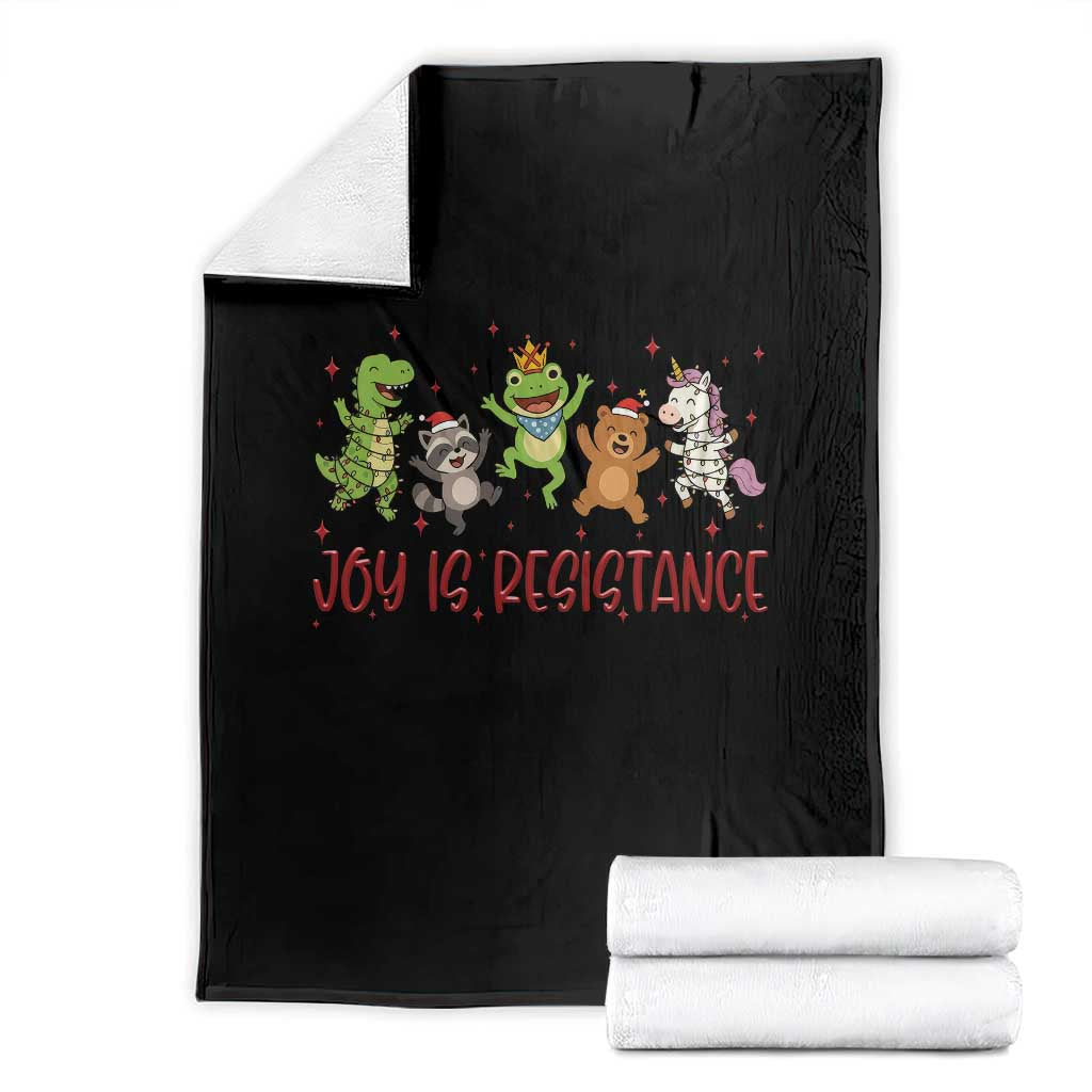 Joy Is Resistance Throw Blanket Funny Portland Frog Protest Christmas Gift - Print Your Wear