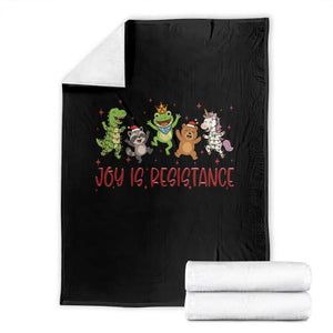Joy Is Resistance Throw Blanket Funny Portland Frog Protest Christmas Gift - Print Your Wear