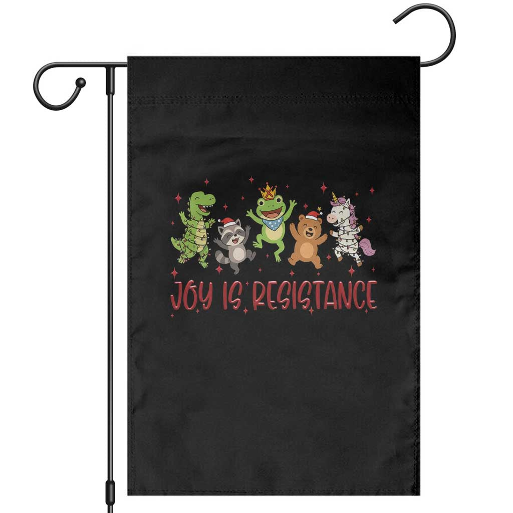 Joy Is Resistance Garden Flag Funny Portland Frog Protest Christmas Gift - Print Your Wear