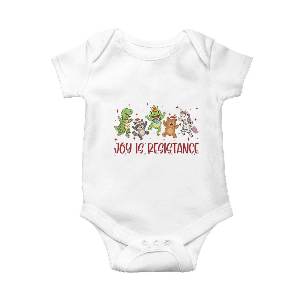 Joy Is Resistance Baby Onesie Funny Portland Frog Protest Christmas Gift - Print Your Wear