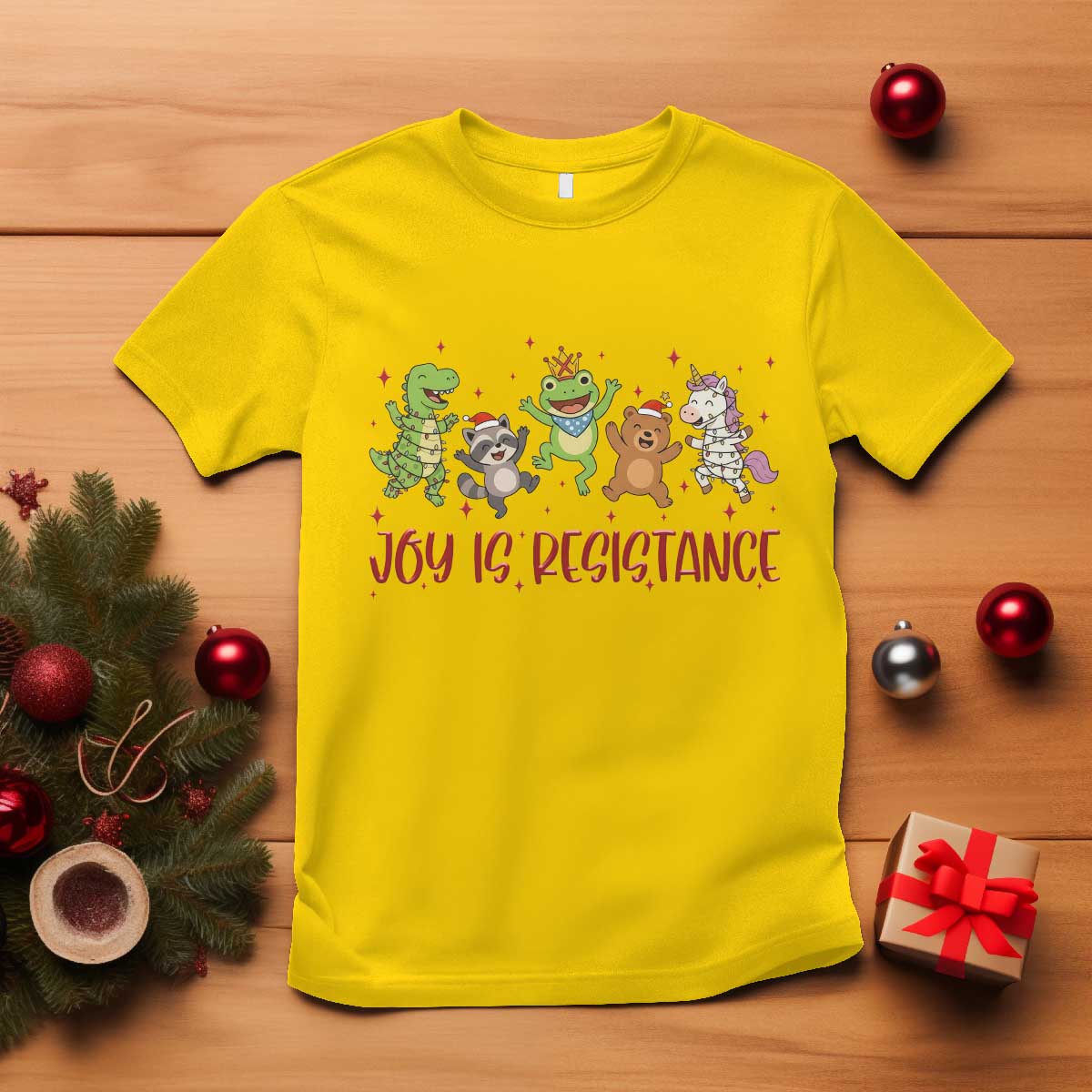 Joy Is Resistance T Shirt Funny Portland Frog Protest Christmas Gift TS12 Daisy Print Your Wear