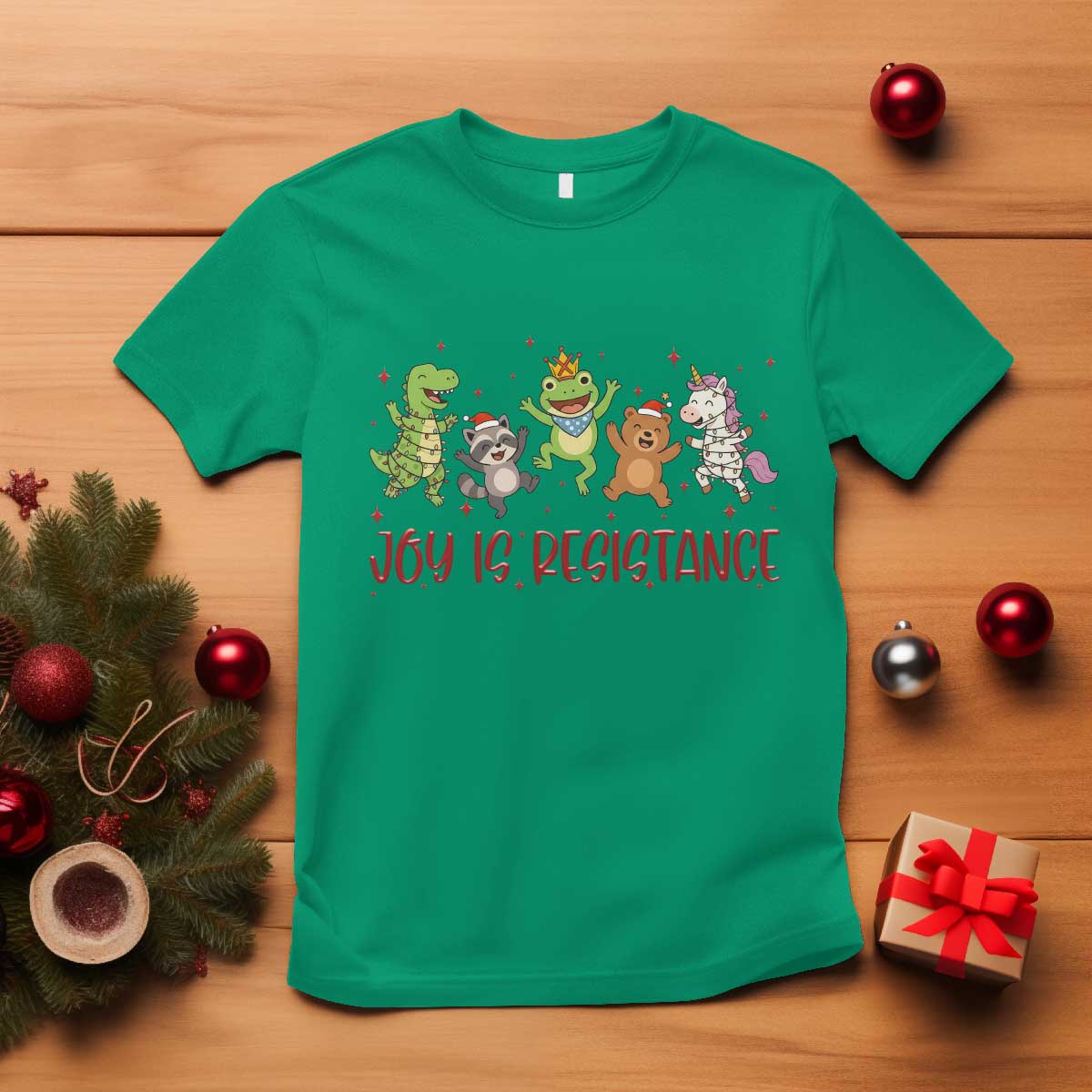 Joy Is Resistance T Shirt Funny Portland Frog Protest Christmas Gift TS12 Irish Green Print Your Wear