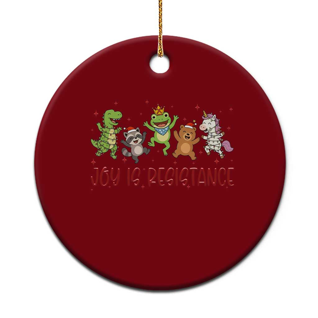 Joy Is Resistance Ceramic Ornament Funny Portland Frog Protest Xmas Gift - Print Your Wear