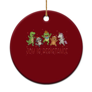 Joy Is Resistance Ceramic Ornament Funny Portland Frog Protest Xmas Gift - Print Your Wear