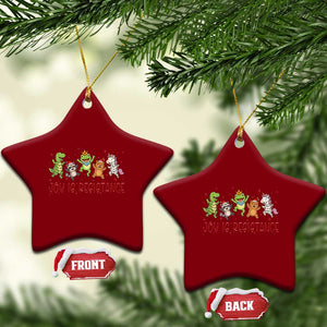 Joy Is Resistance Ceramic Ornament Funny Portland Frog Protest Xmas Gift - Print Your Wear